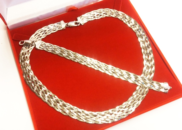 Stříbrný pletený náhrdelník Briline 42cm - ag0036