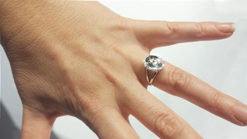 Prsten s diamanty a topazem Briline 3860550-0-54-82