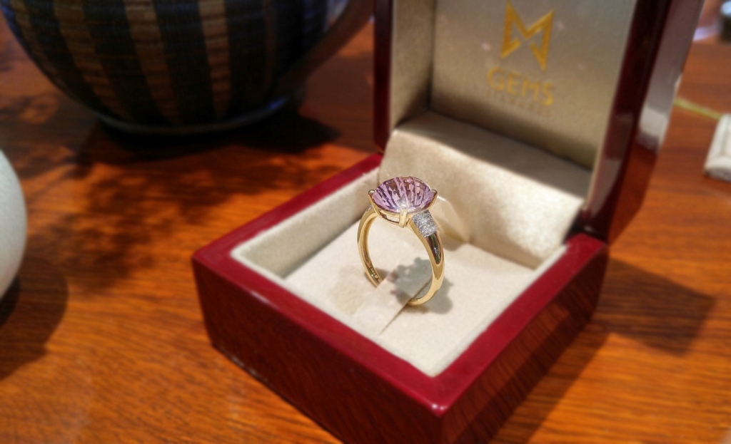 Diamantový prsten s ametystem Briline 3812011-5-57-95