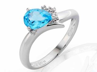 Prsten s diamanty a topazem Briline 3860517-0-54-93