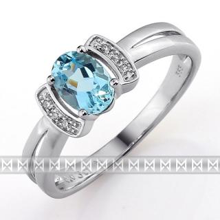 Prsten s diamanty a topazem Briline 3860560-0-54-93
