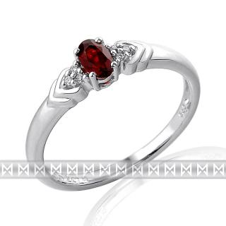 Prsten s diamanty a granátem Briline 3860457-0-54-81