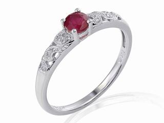 Prsten s diamanty a rubínem Briline 3860331-0-60-94