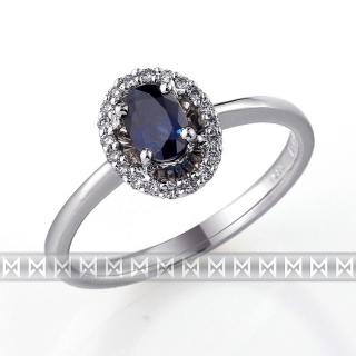 Prsten s diamanty a safírem Briline 3860536-0-53-92