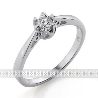 Zásnubní prsten s diamantem, bílé zlato brilianty Briline 3861683-0-52-99