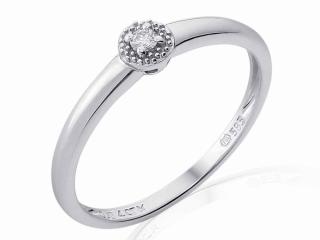 Zásnubní prsten s diamantem, bílé zlato brilianty Briline 3861824-0-50-99