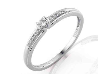 Zásnubní prsten s diamantem, bílé zlato brilianty Briline 3860828