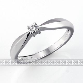 Zásnubní prsten s diamantem, bílé zlato brilianty Briline 3860007-0-52-99