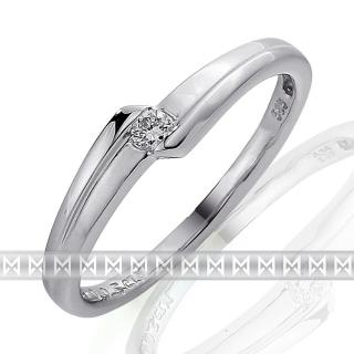 Zásnubní prsten s diamantem, bílé zlato brilianty Briline 3860697-0-51-99