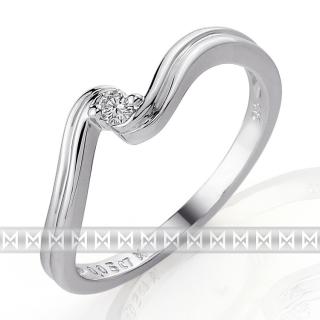 Zásnubní prsten s diamantem, bílé zlato brilianty Briline 3860089-0-51-99