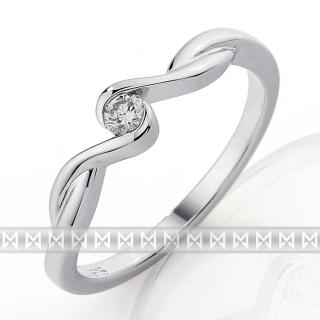 Zásnubní prsten s diamantem, bílé zlato brilianty Briline 3860045-0-51-99