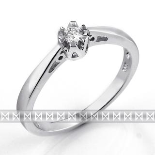 Zásnubní prsten s diamantem, bílé zlato brilianty Briline 3861310-0-51-99