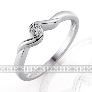 Zásnubní, dívčí prsten s diamantem, bílé zlato briliantyv 3860037-0-51-99