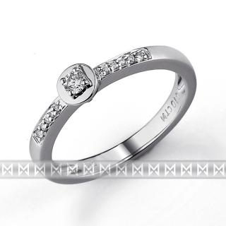 Zásnubní prsten s diamantem, bílé zlato brilianty Briline 3861272-0-53-99