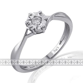 Zásnubní prsten s diamantem, bílé zlato brilianty Briline 3861664-0-52-99