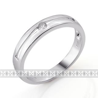 Zásnubní prsten s diamantem, bílé zlato brilianty Briline 3861191-0-54-99