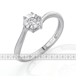 Šperky bílé zlato, zásnubní prsten s diamantem GEMS Dafné 3861330-0-54-99