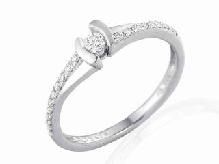 Zásnubní prsten s diamantem, bílé zlato brilianty Briline 3860840-0-53-99