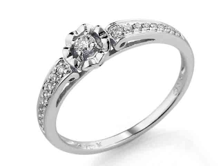 Zásnubní prsten s diamantem, bílé zlato brilianty Briline 3860846-0-53-99