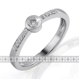 Zásnubní prsten s diamantem, bílé zlato brilianty Briline 3861254-0-49-99