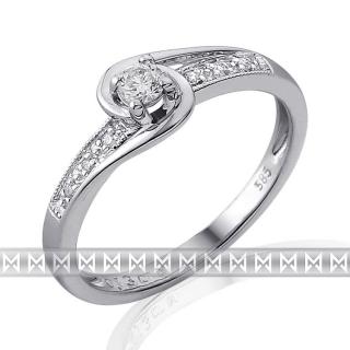 Zásnubní prsten s diamantem, bílé zlato brilianty Briline 3861844-0-52-99