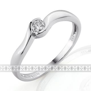 Zásnubní prsten s diamantem, bílé zlato brilianty Briline3860067-0-53-99