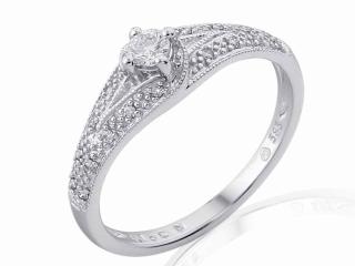 Zásnubní prsten s diamantem, bílé zlato brilianty Briline 3861841-0-56-99