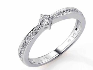 Zásnubní prsten s diamantem, bílé zlato brilianty Briline 3860732-0-52-99