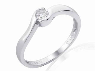 Zásnubní prsten s diamantem, bílé zlato brilianty Briline 3861635-0-50-99