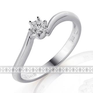 Zásnubní prsten s diamantem, bílé zlato brilianty Briline 3860200-0-52-99