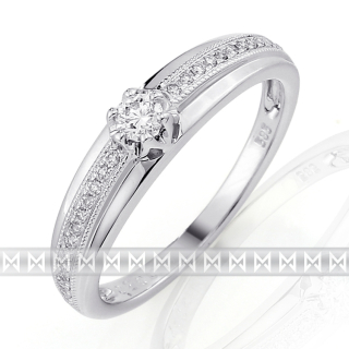 Zásnubní prsten s diamantem, bílé zlato brilianty Briline 3861769-0-57-99