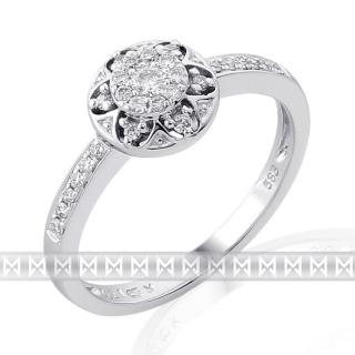 Zásnubní prsten s diamantem, bílé zlato brilianty Briline 3861655-0-52-99