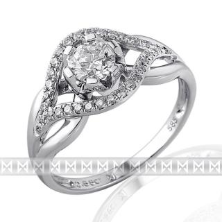 Zásnubní prsten s diamantem, bílé zlato brilianty Briline 3860651-0-55-99