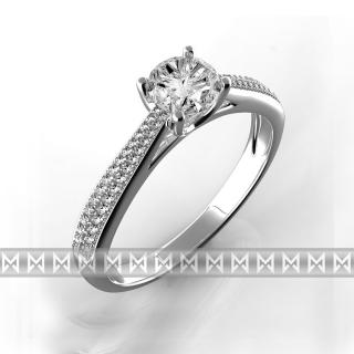 Zásnubní prsten s diamantem, bílé zlato brilianty Briline 3860603-0-54-99
