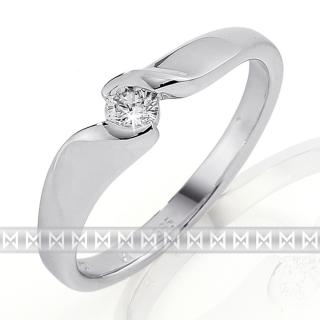 Zásnubní prsten s diamantem, bílé zlato brilianty Briline 3861632-0-51-99