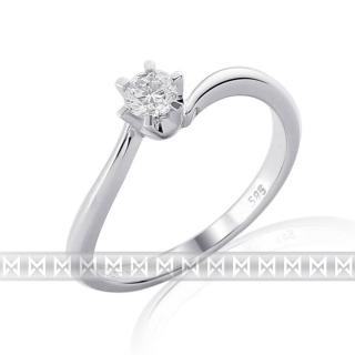 Zásnubní prsten s diamantem, bílé zlato brilianty Briline 3860201-0-53-99