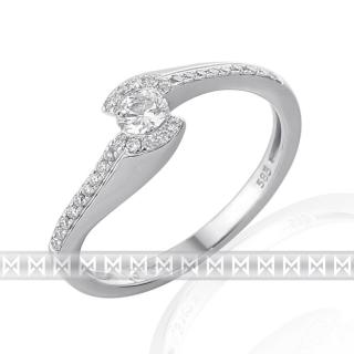 Zásnubní prsten s diamantem, bílé zlato brilianty Briline 3861356-0-54-99