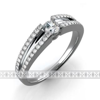 Zásnubní prsten s diamantem, bílé zlato brilianty Briline 3860427-0-54-99