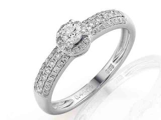 Zásnubní prsten s diamantem, bílé zlato brilianty Briline 3860629-0-54-99