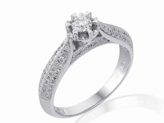 Zásnubní prsten s diamantem, bílé zlato brilianty Briline 3861792-0-52-99