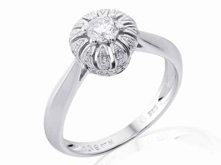 Zásnubní prsten s diamantem, bílé zlato brilianty Briline 3861815-0-54-99
