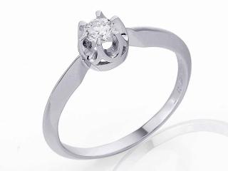 Zásnubní prsten s diamantem, bílé zlato brilianty Briline 3861785-0-60-99