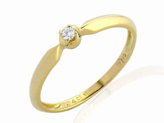 Zásnubní prsten s diamantem, žluté zlato brilianty Briline 3811819-0-57-99