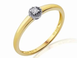 Zásnubní prsten s diamantem, žluté zlato brilianty Briline 3811824-0-51-99